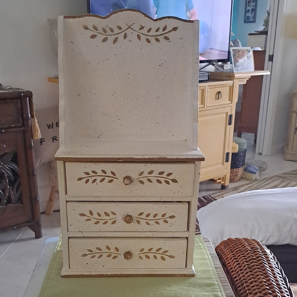 Rustic Cream Wooden Organizer